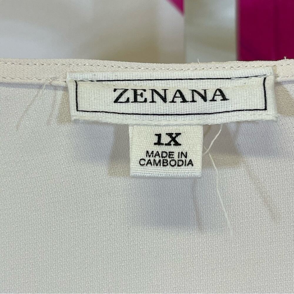Zenana, 3/4 Sleeve Blouse with Sheer Stripes. Size 1X. In excellent condition! - Picture 3 of 6